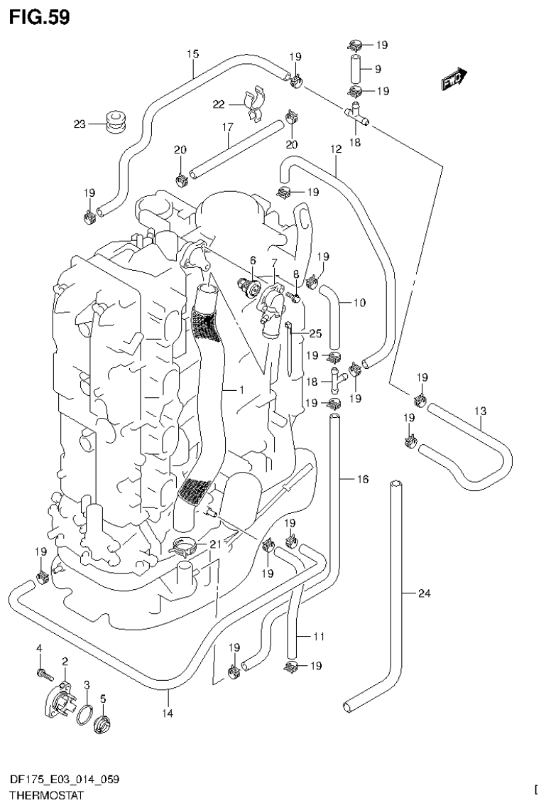 Suzuki DF175ZG THERMOSTAT (DF150ZG E03) parts diagram